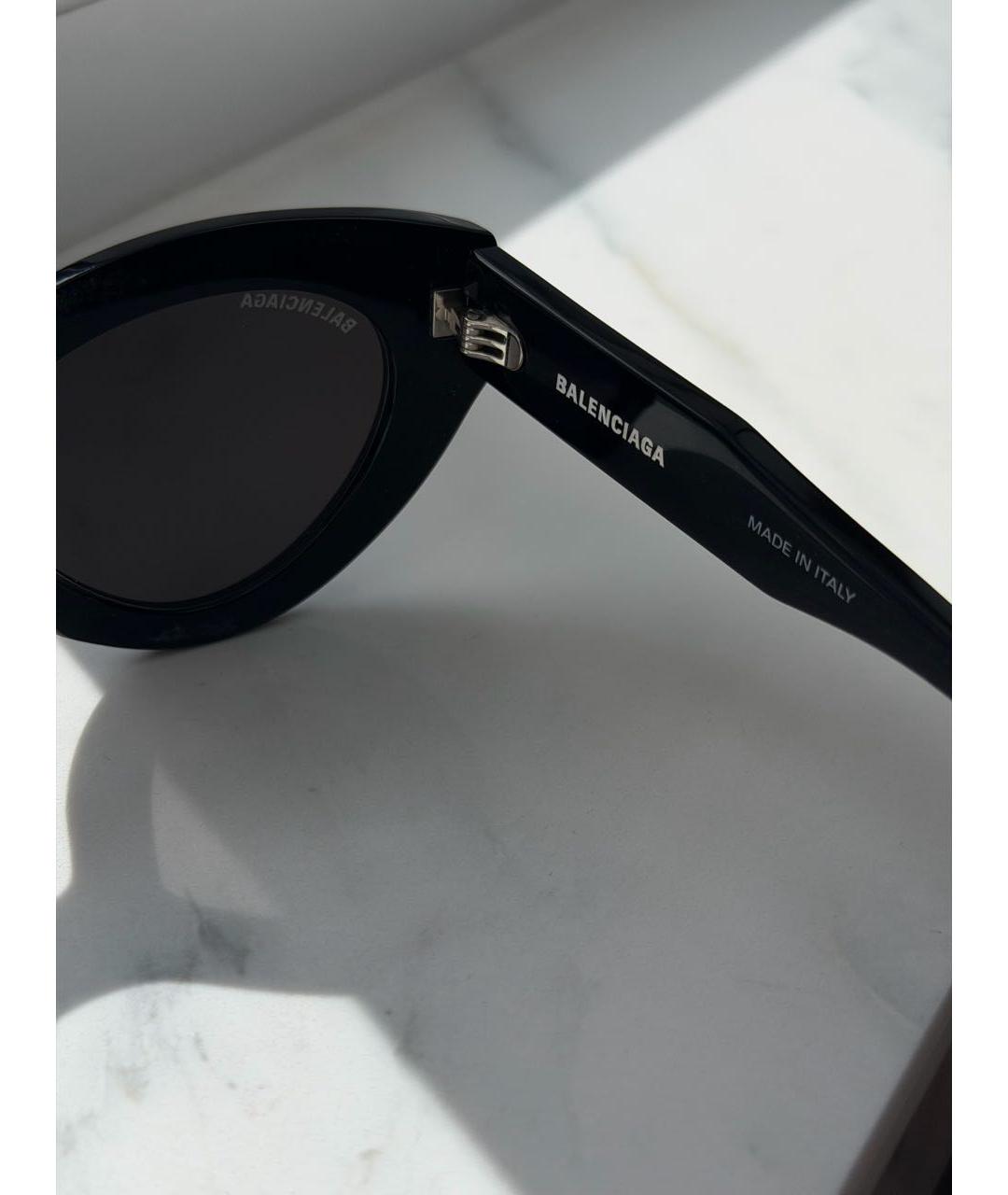 BALENCIAGA Черные пластиковые солнцезащитные очки, фото 5