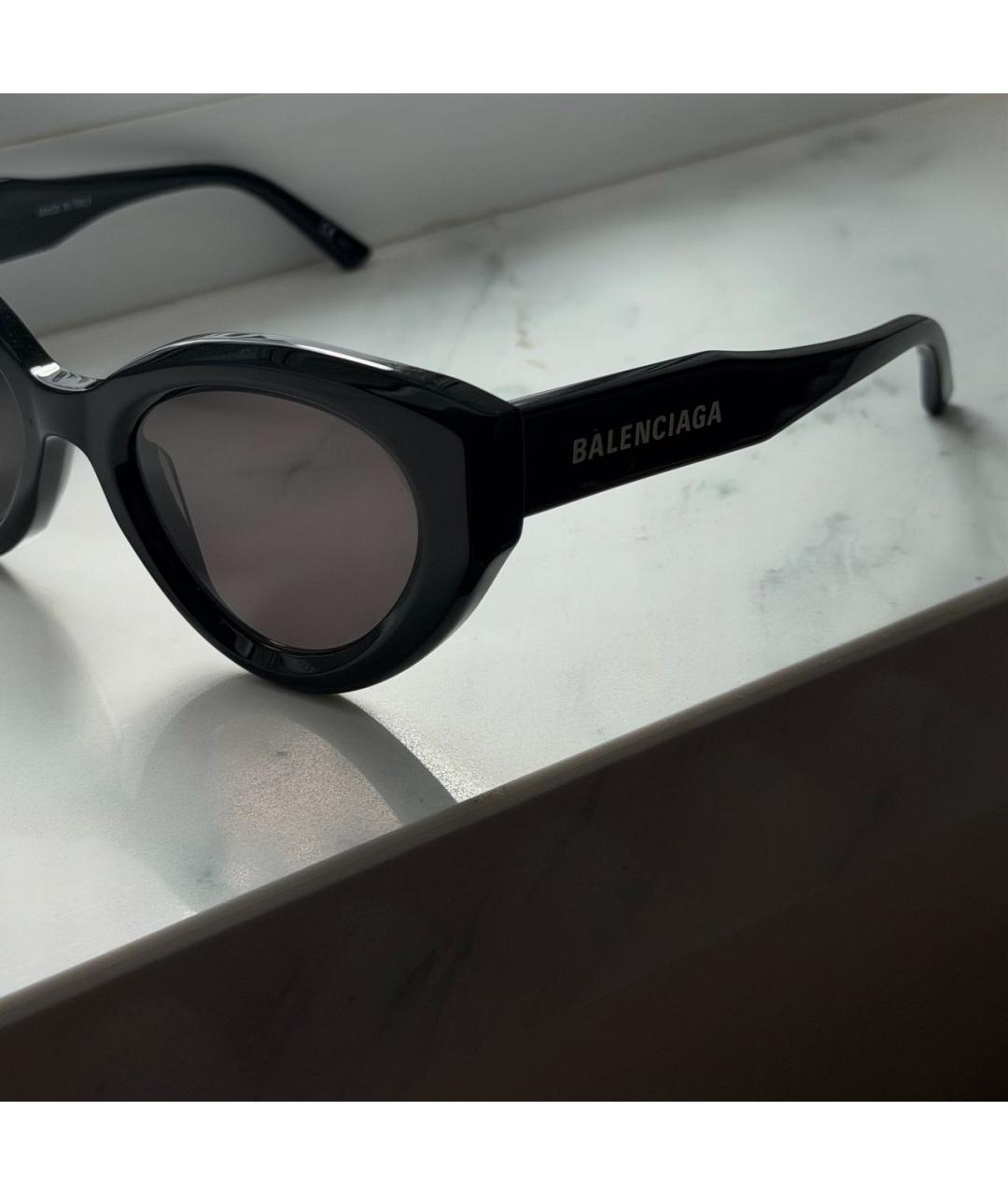 BALENCIAGA Черные пластиковые солнцезащитные очки, фото 3