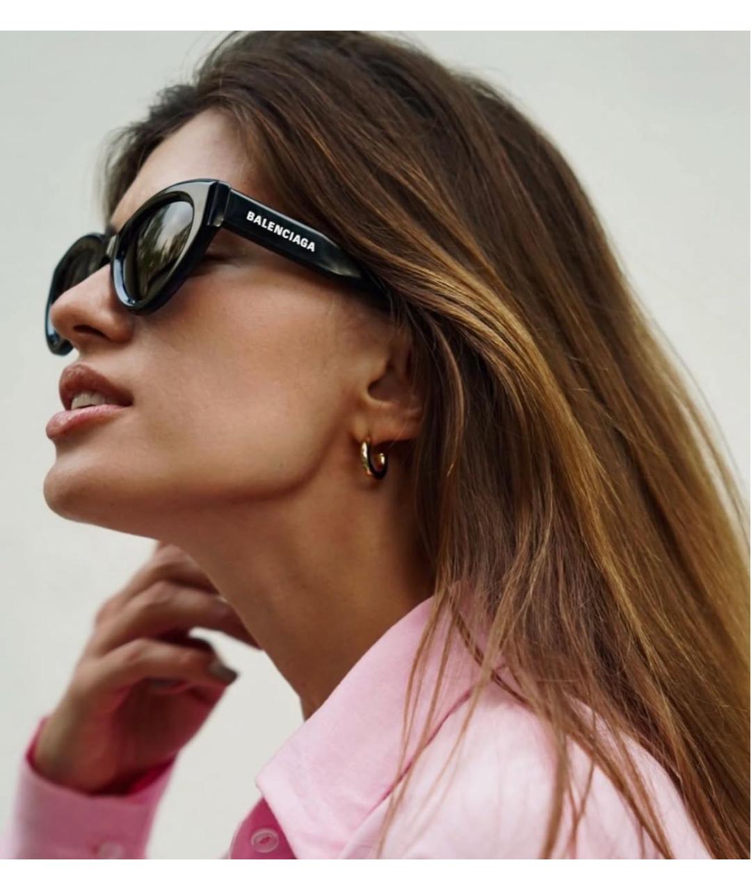 BALENCIAGA Черные пластиковые солнцезащитные очки, фото 6
