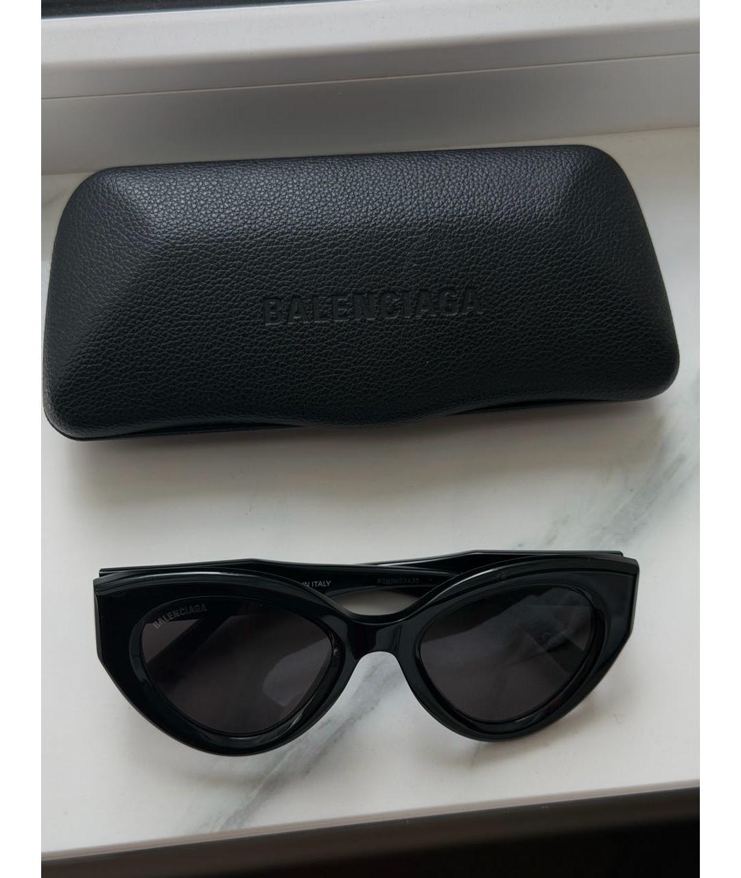 BALENCIAGA Черные пластиковые солнцезащитные очки, фото 4