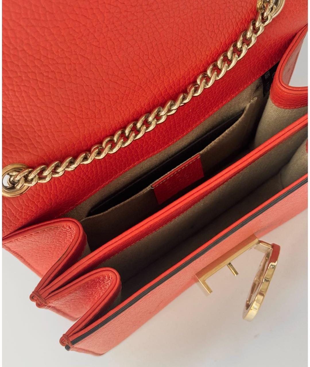 GUCCI Коралловая кожаная сумка через плечо, фото 4