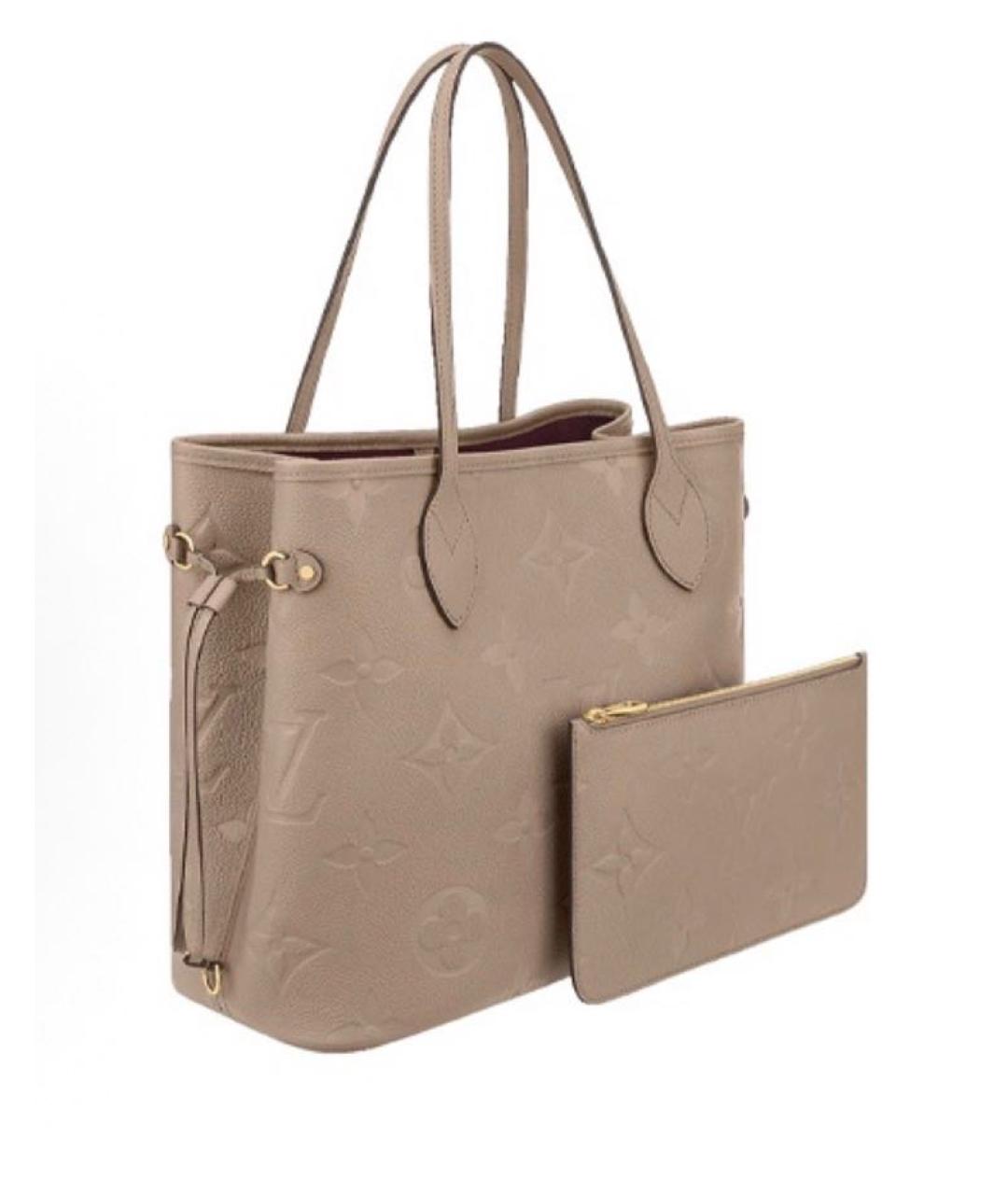 LOUIS VUITTON Бежевая кожаная сумка через плечо, фото 2
