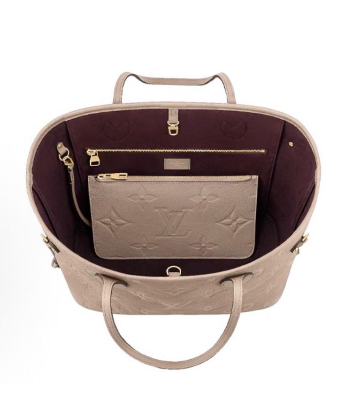 LOUIS VUITTON Бежевая кожаная сумка через плечо, фото 3