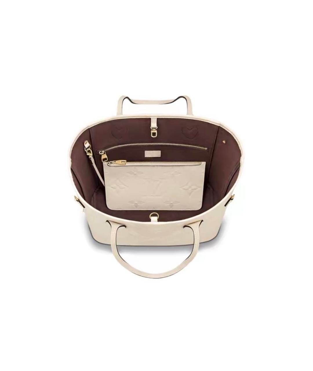 LOUIS VUITTON Бежевая кожаная сумка через плечо, фото 3