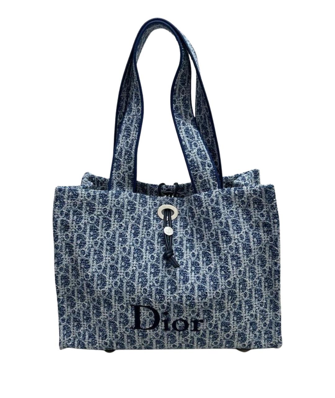 CHRISTIAN DIOR Синяя хлопковая пляжная сумка, фото 1