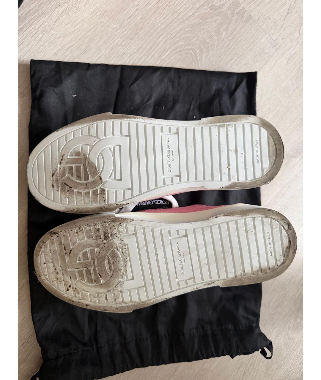 DOLCE&GABBANA Розовые кеды, фото 4