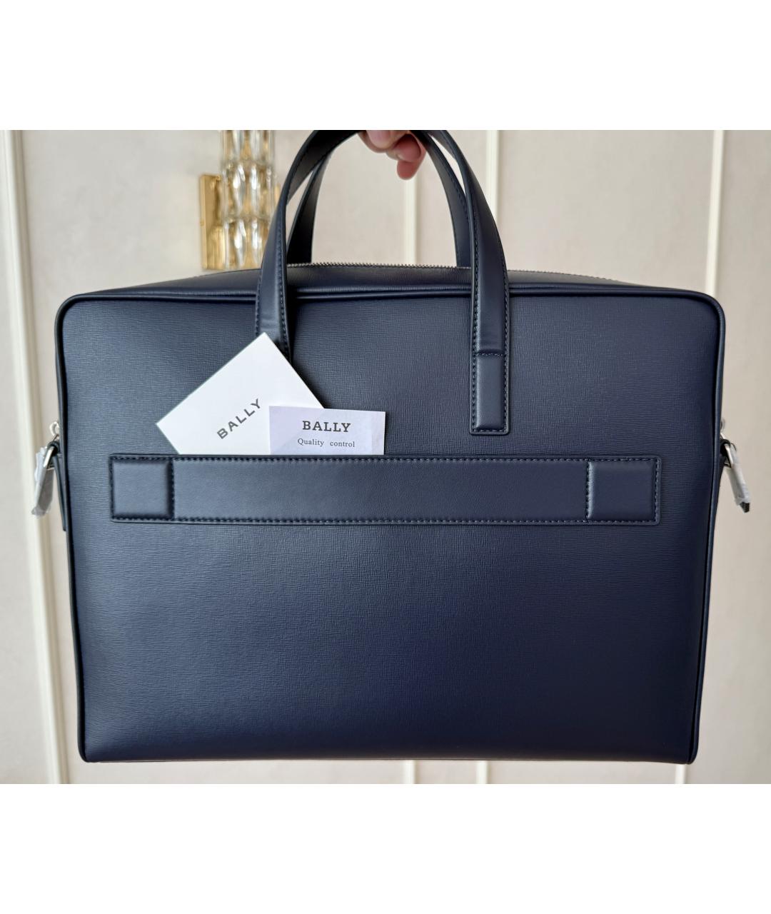 BALLY Темно-синяя кожаная сумка на плечо, фото 3