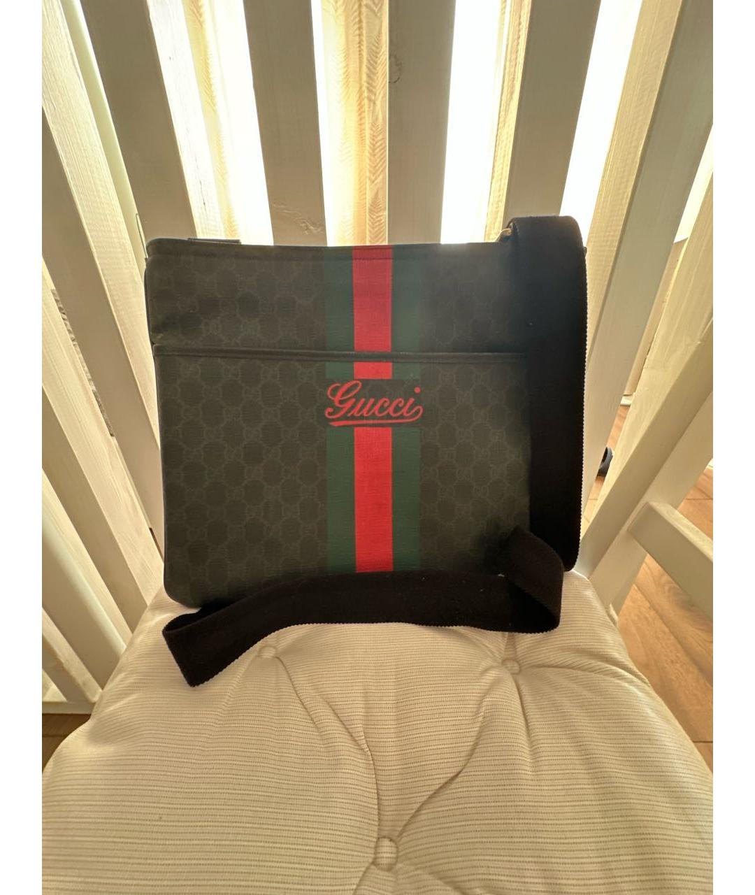 GUCCI Антрацитовая сумка на плечо, фото 5