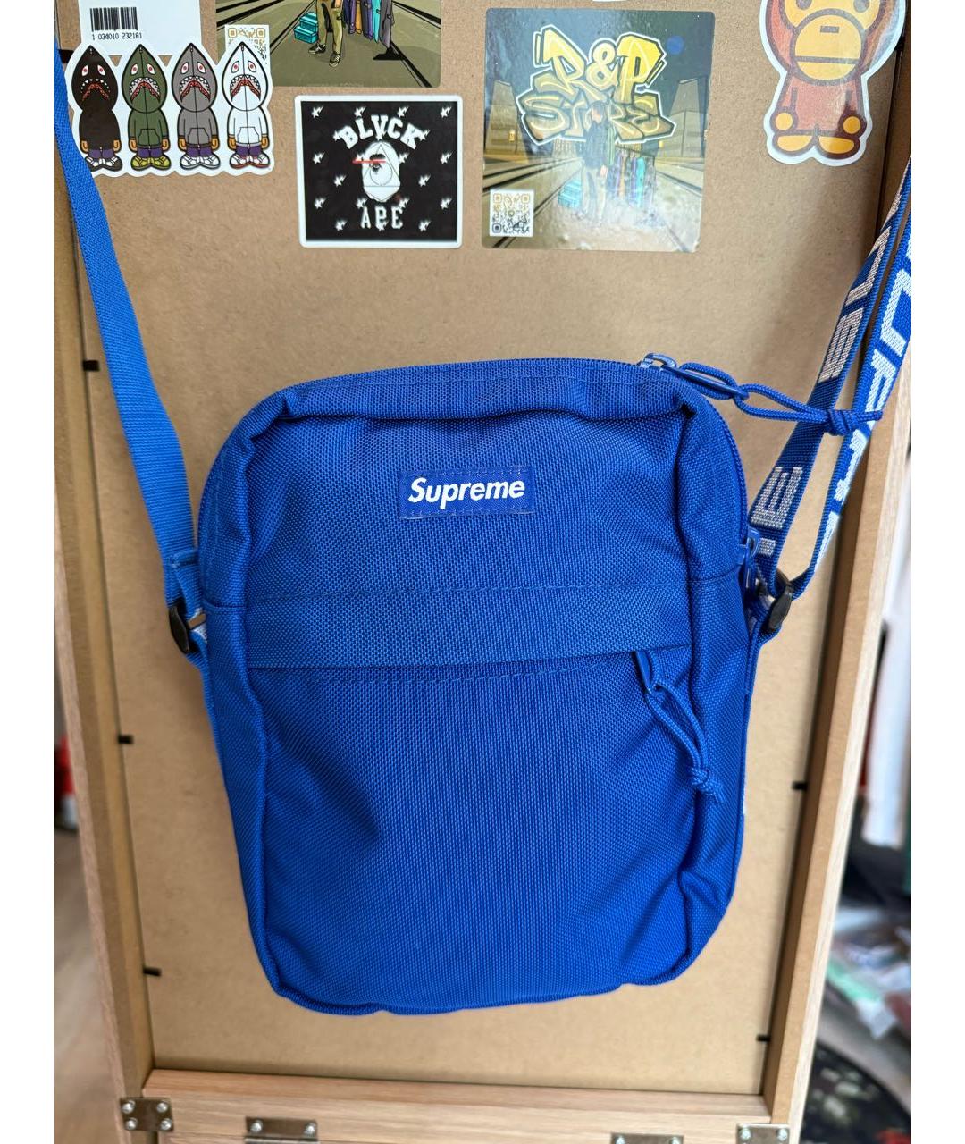 SUPREME Синяя сумка на плечо, фото 5