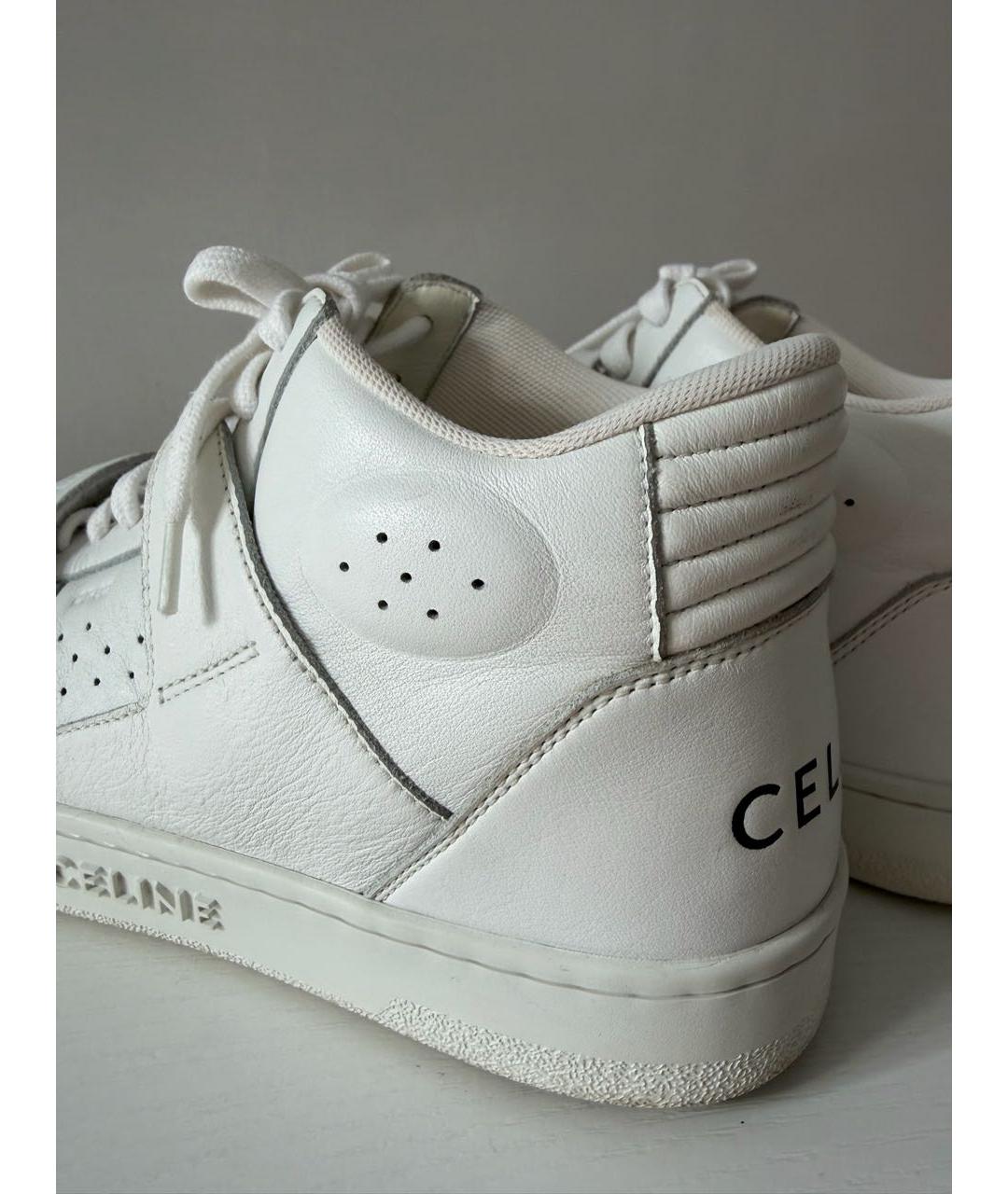CELINE Белые кожаные кеды, фото 6