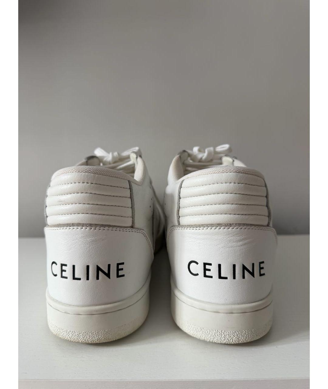 CELINE Белые кожаные кеды, фото 4