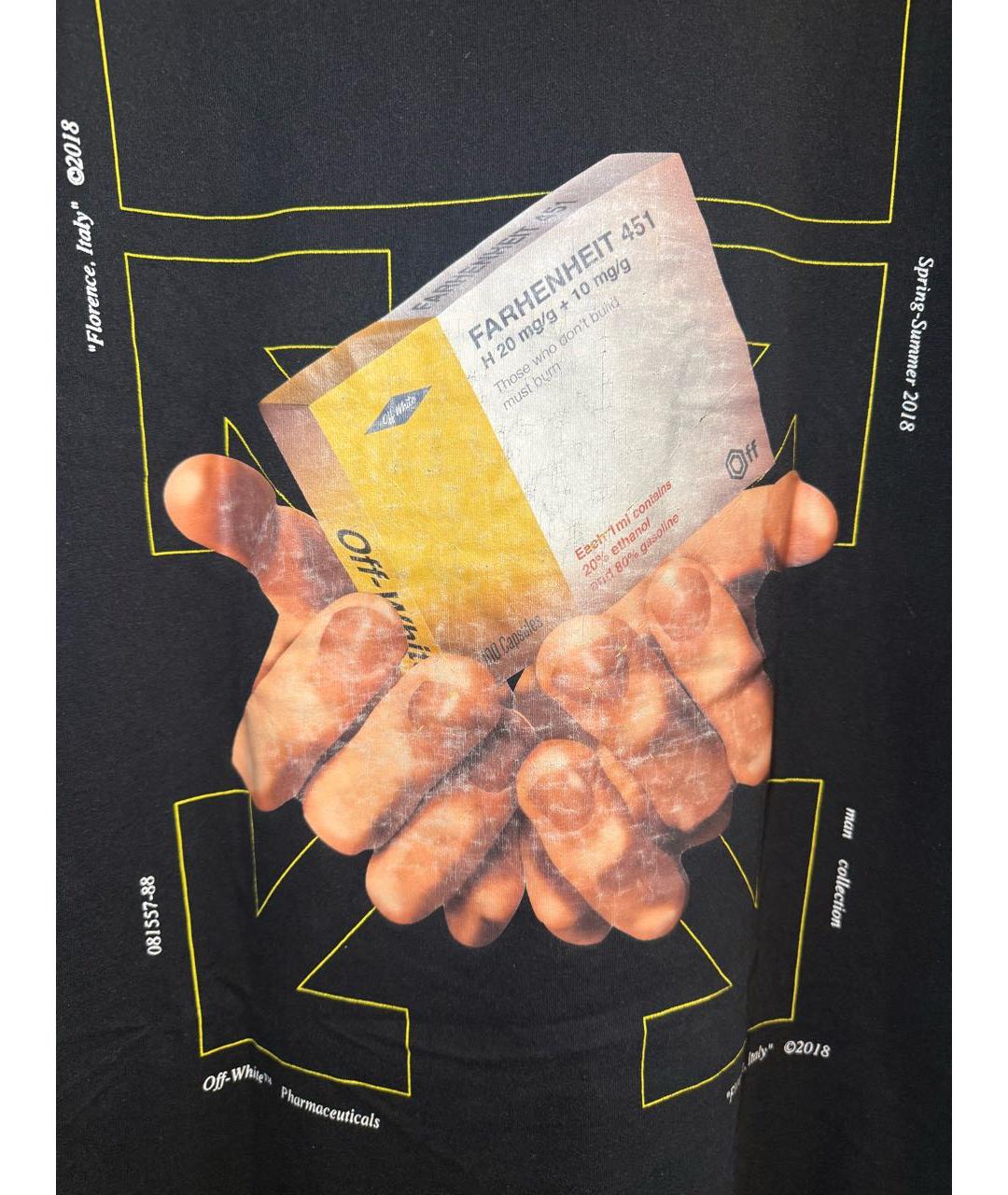 OFF-WHITE Черная хлопковая футболка, фото 4