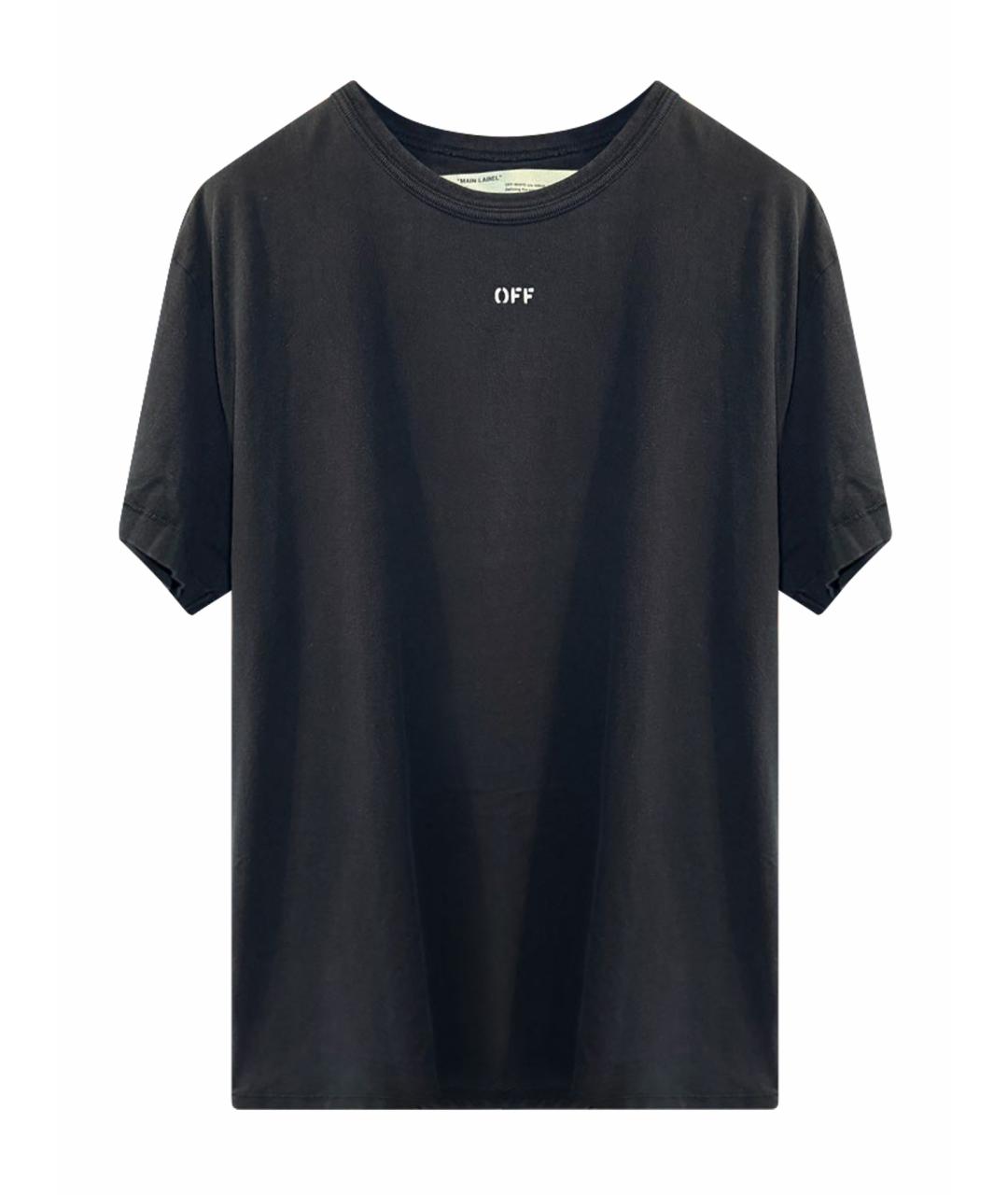 OFF-WHITE Черная хлопковая футболка, фото 1