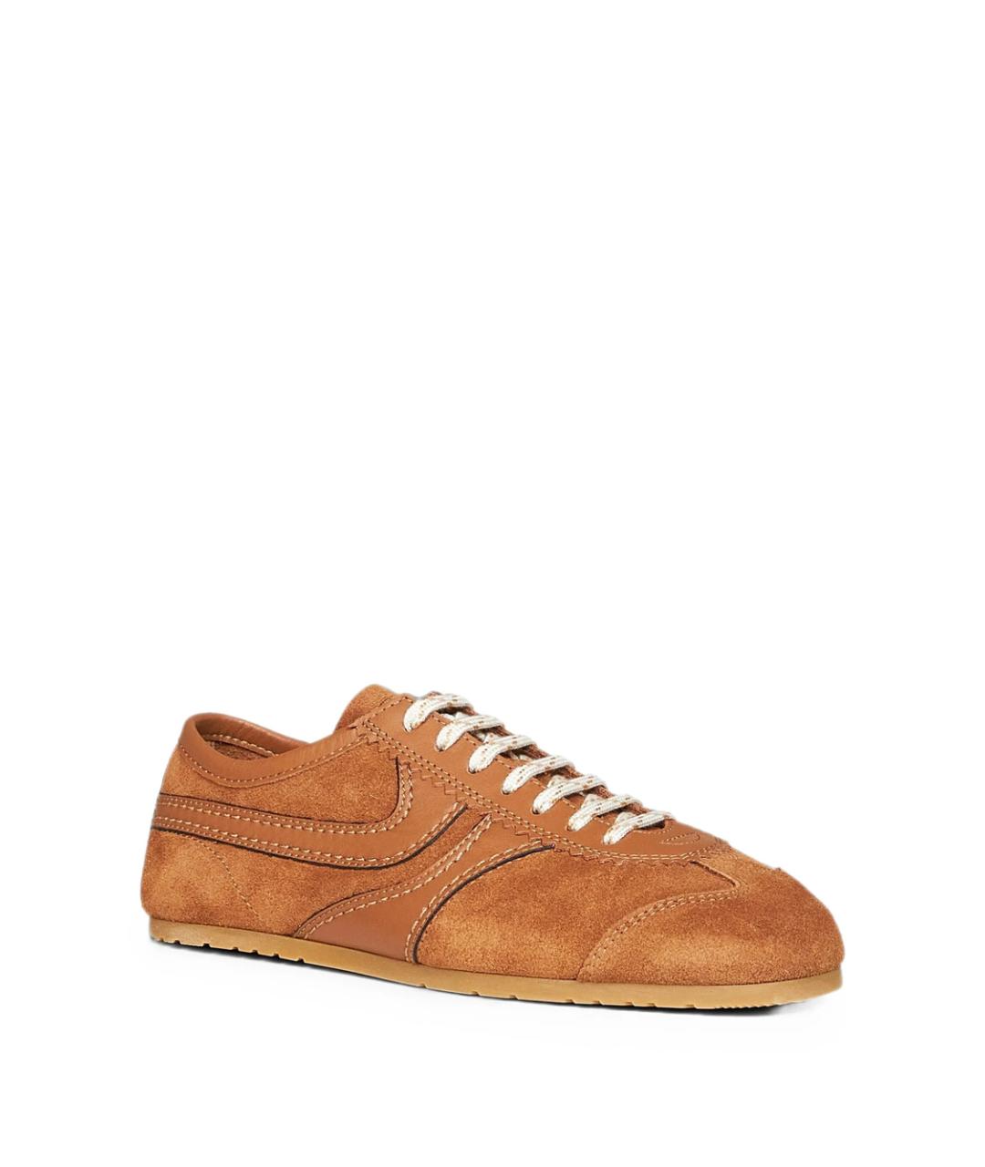 DRIES VAN NOTEN Коричневые замшевые кроссовки, фото 2