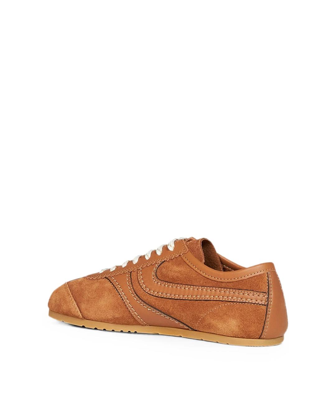 DRIES VAN NOTEN Коричневые замшевые кроссовки, фото 3