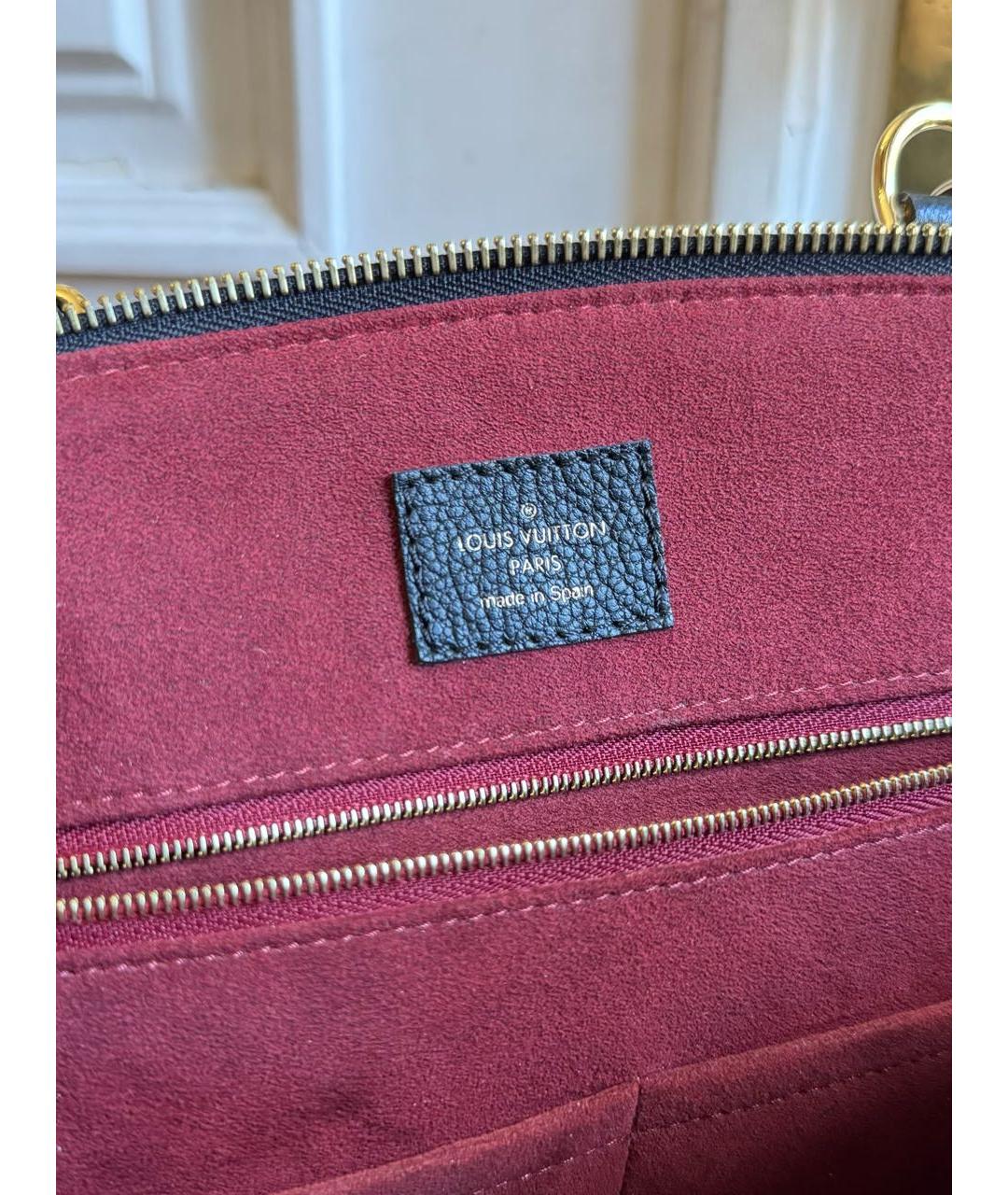 LOUIS VUITTON Черная кожаная сумка с короткими ручками, фото 5
