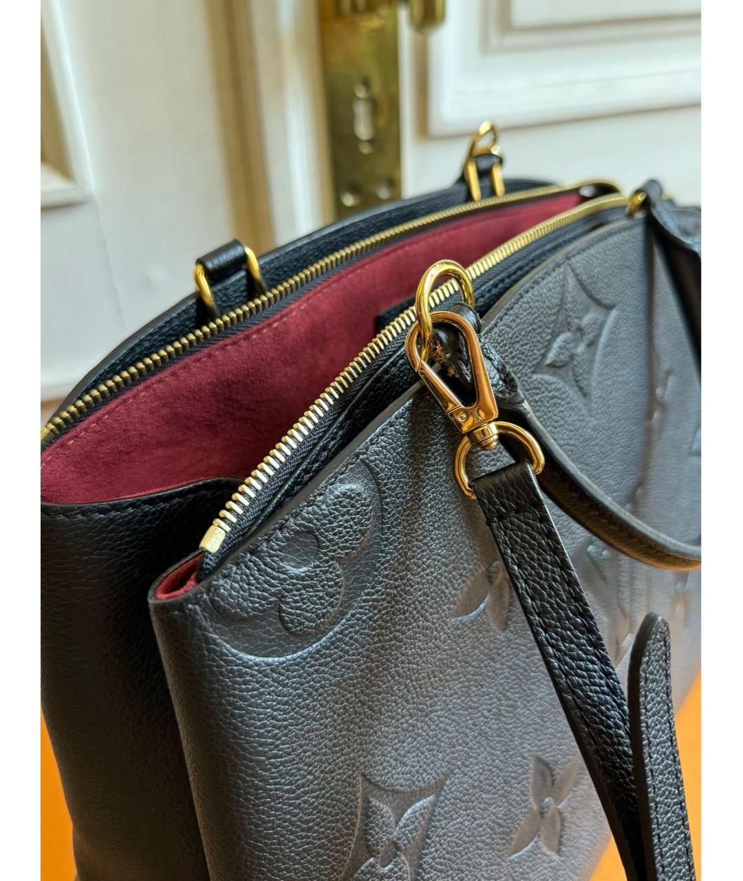 LOUIS VUITTON Черная кожаная сумка с короткими ручками, фото 3