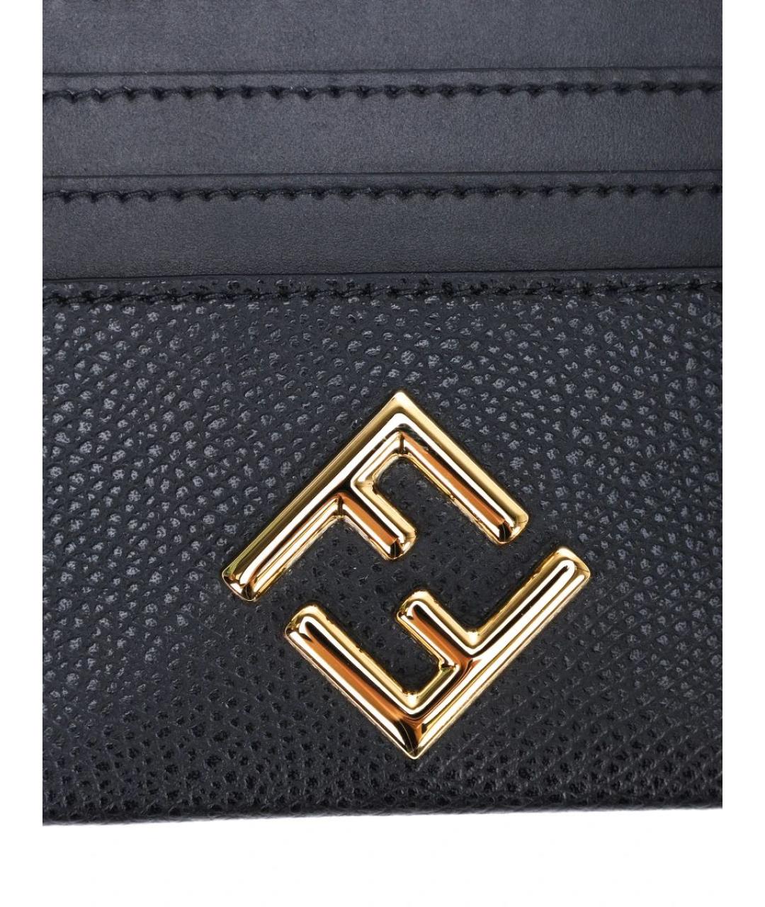 FENDI Черный кожаный кардхолдер, фото 3