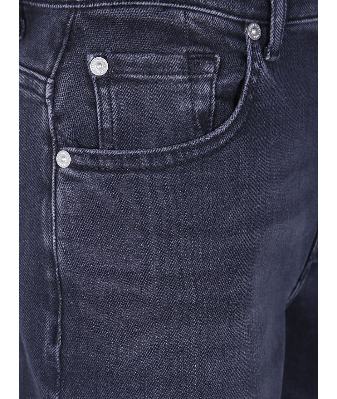 7 FOR ALL MANKIND Черные хлопковые прямые джинсы, фото 3