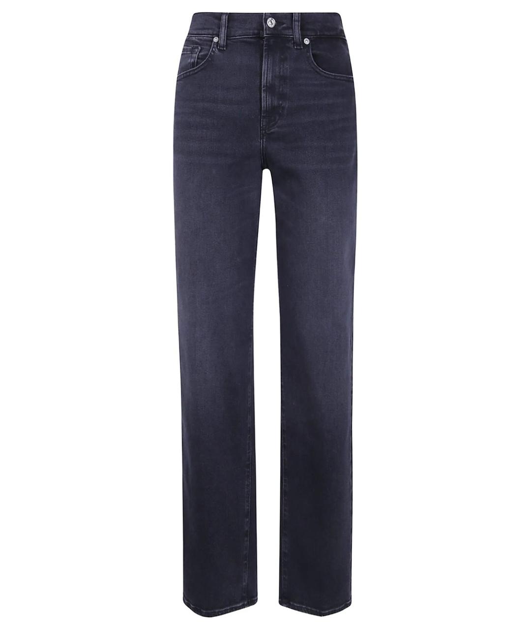 7 FOR ALL MANKIND Черные хлопковые прямые джинсы, фото 1