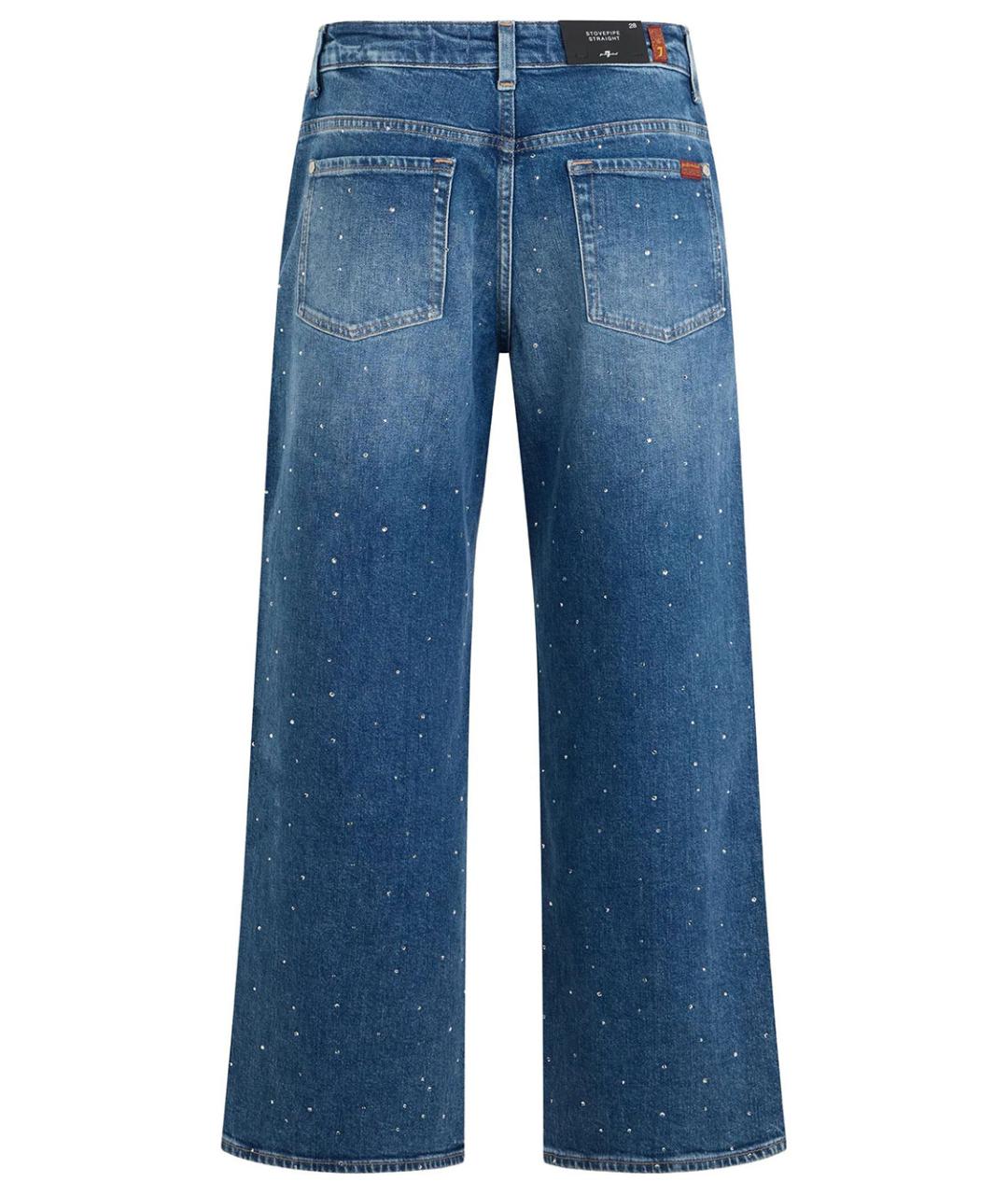 7 FOR ALL MANKIND Синие хлопковые прямые джинсы, фото 2