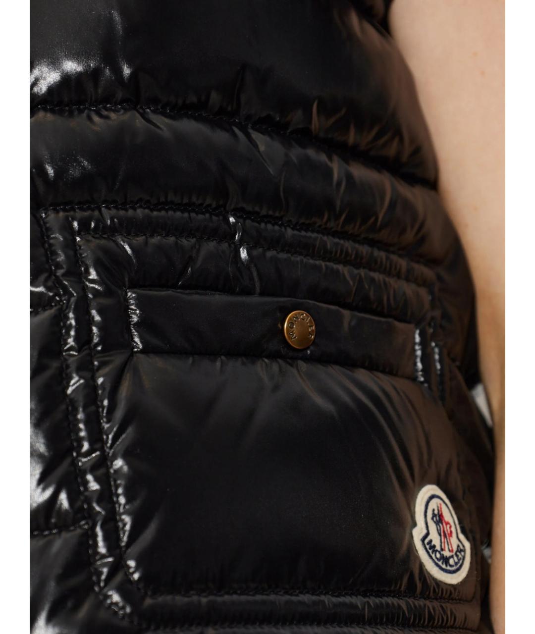 MONCLER Черная полиамидовая жилетка, фото 4