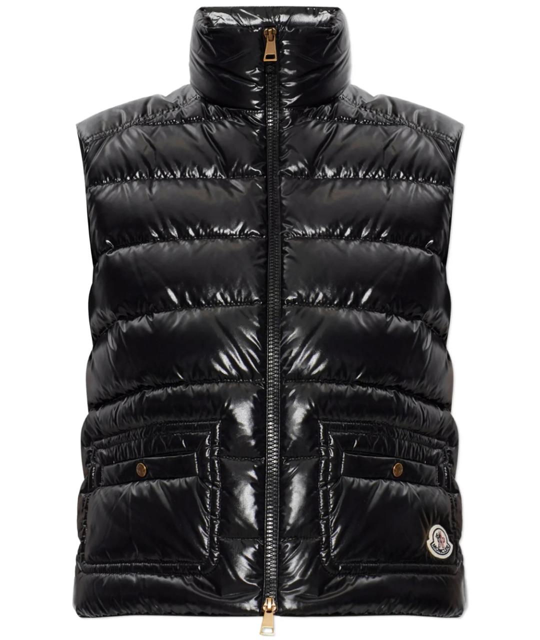 MONCLER Черная полиамидовая жилетка, фото 1