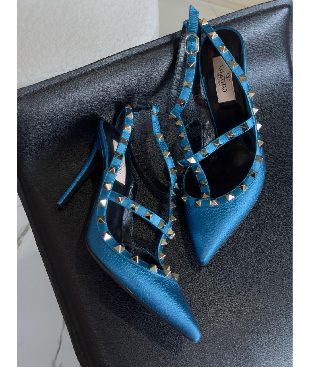VALENTINO Синие кожаные туфли, фото 2