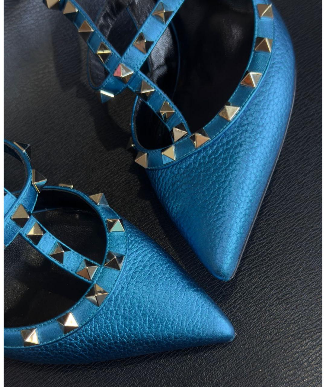 VALENTINO Синие кожаные туфли, фото 3