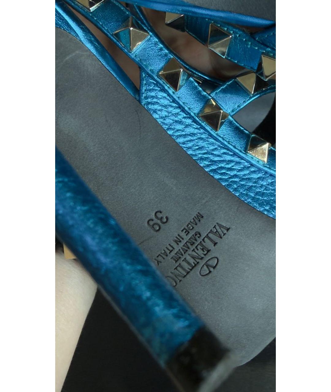 VALENTINO Синие кожаные туфли, фото 6