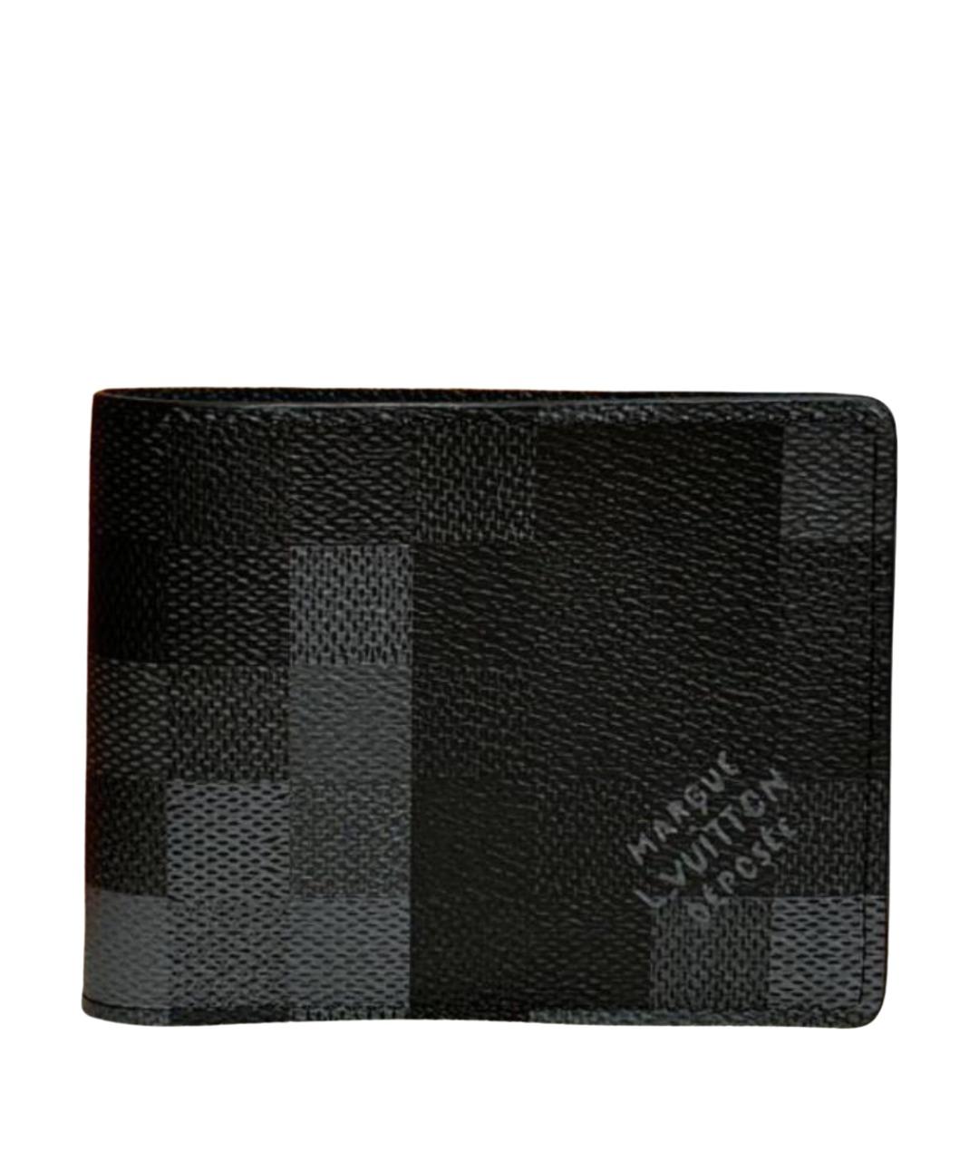 LOUIS VUITTON Черный кожаный кошелек, фото 1