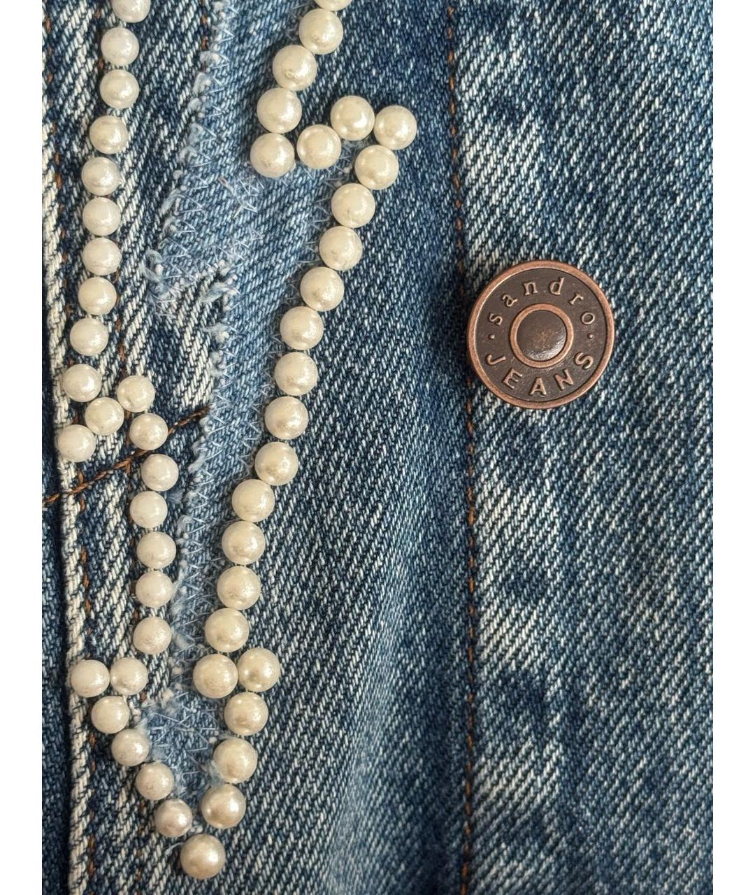 SANDRO Темно-синяя деним куртка, фото 7