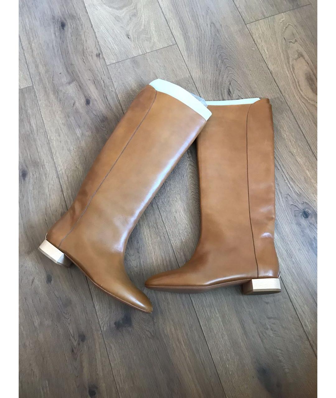 CHLOE Коричневые кожаные сапоги, фото 2