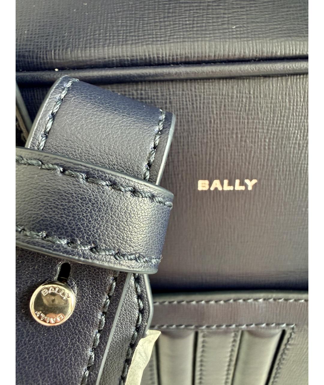 BALLY Темно-синяя кожаная сумка на плечо, фото 5