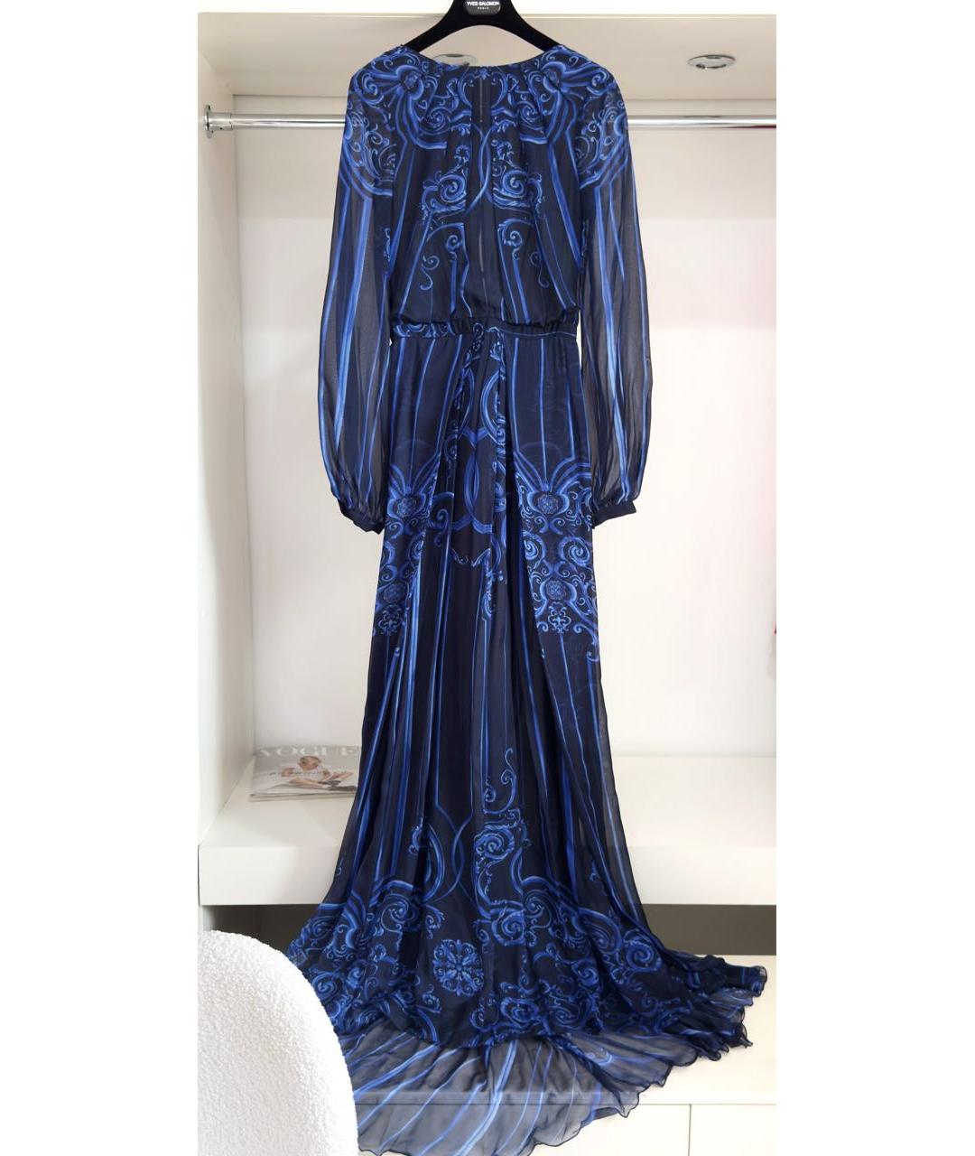 ZUHAIR MURAD Синее шелковое коктейльное платье, фото 9