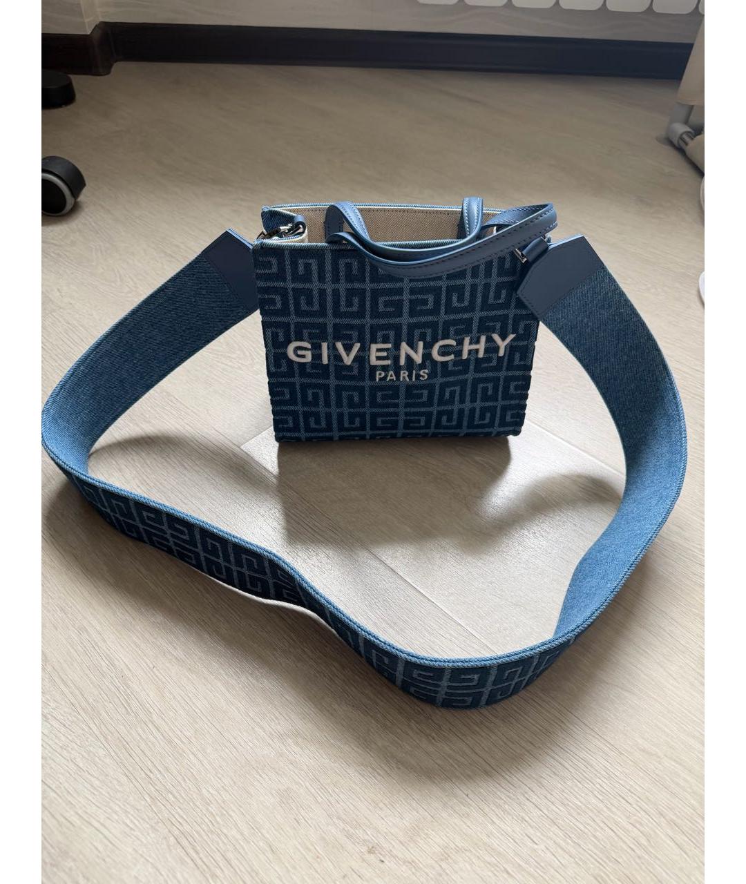 GIVENCHY Синяя тканевая сумка через плечо, фото 4