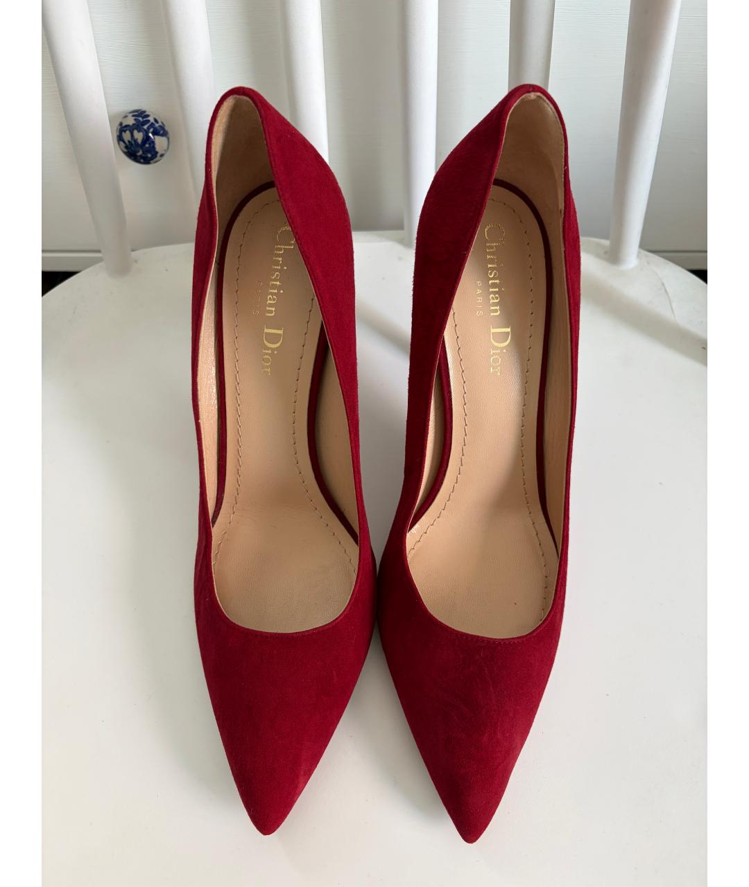 CHRISTIAN DIOR Бордовые замшевые туфли, фото 4