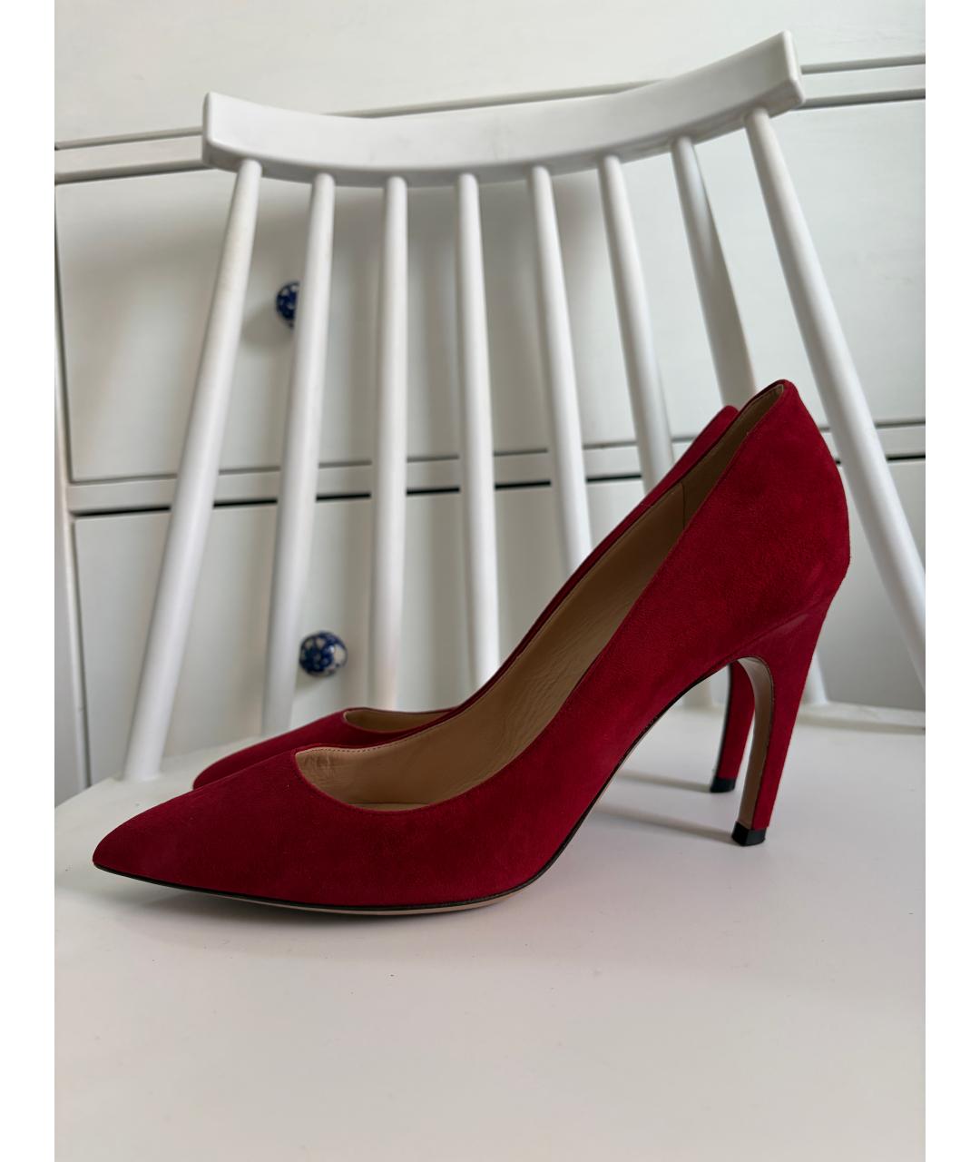 CHRISTIAN DIOR Бордовые замшевые туфли, фото 5