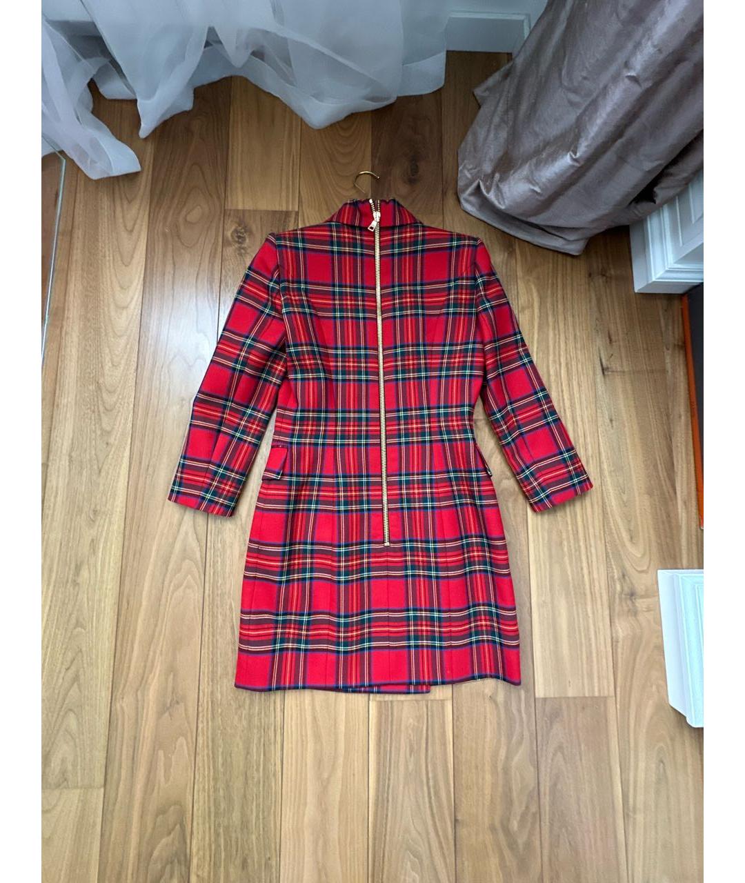 BALMAIN Красное шерстяное повседневное платье, фото 2