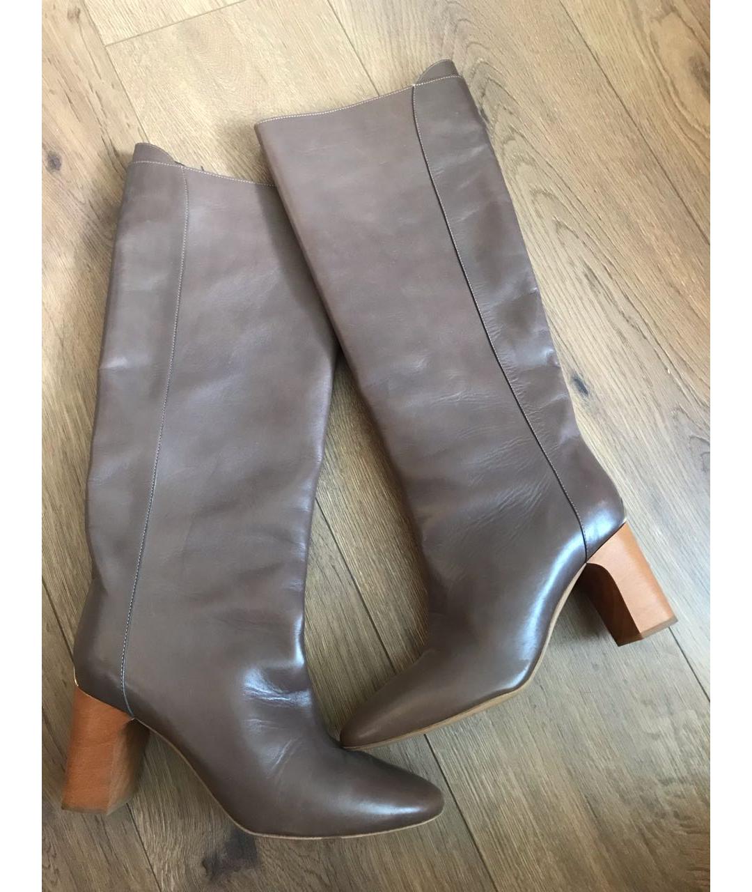 CHLOE Коричневые кожаные сапоги, фото 2