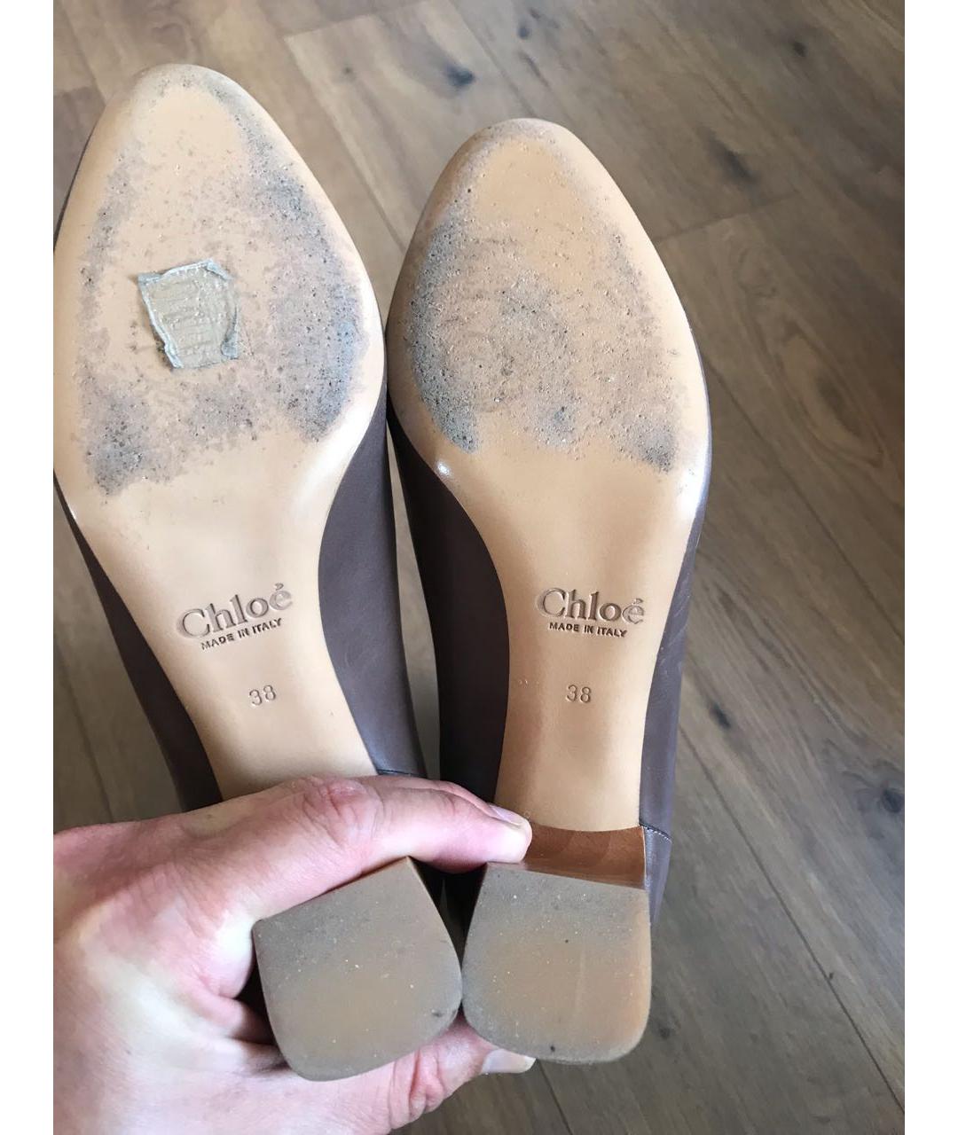 CHLOE Коричневые кожаные сапоги, фото 3