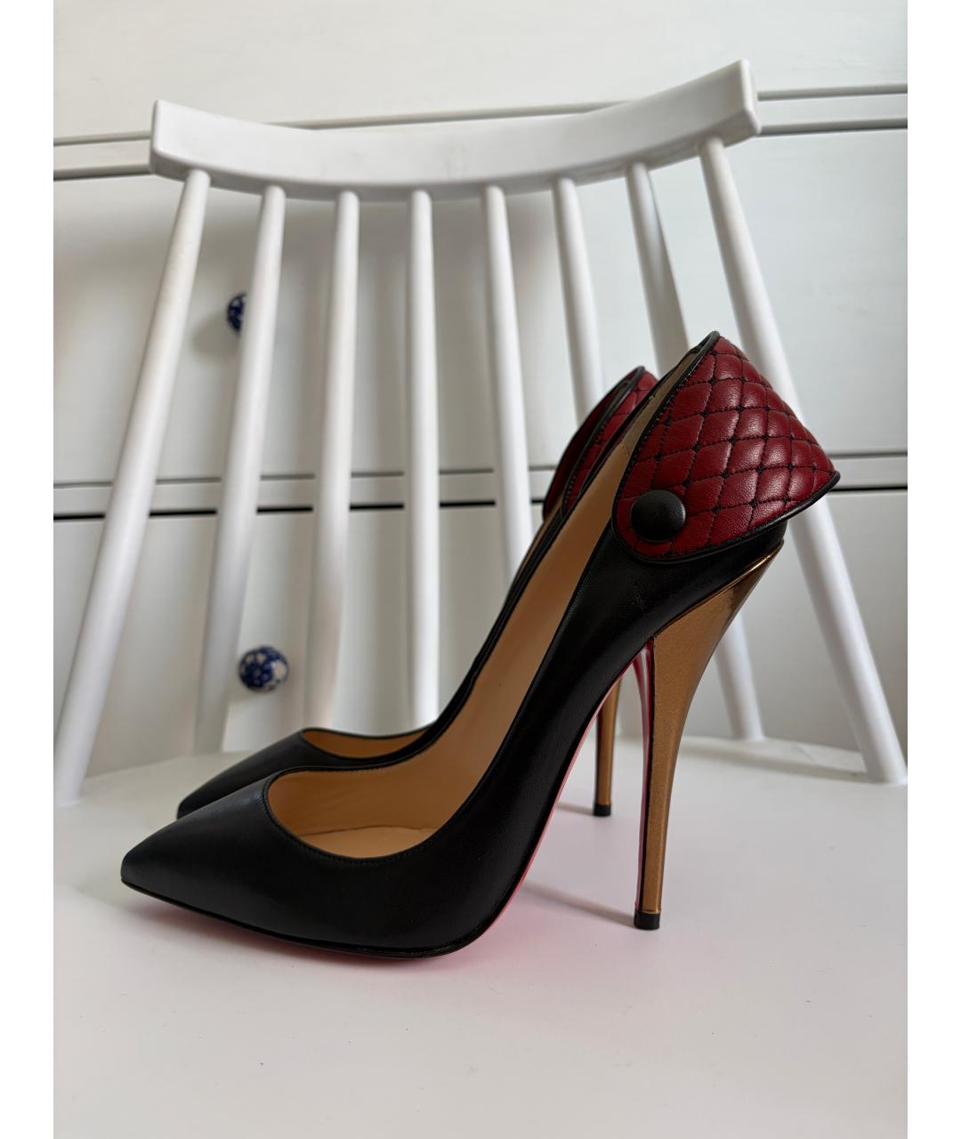 CHRISTIAN LOUBOUTIN Черные кожаные туфли, фото 5