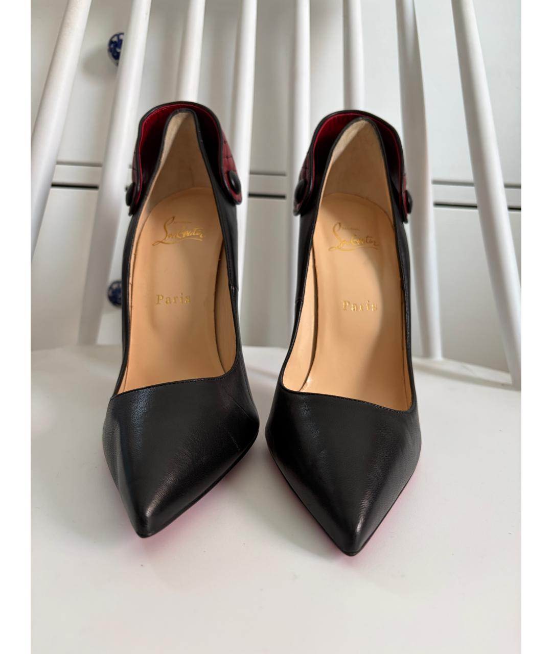 CHRISTIAN LOUBOUTIN Черные кожаные туфли, фото 3