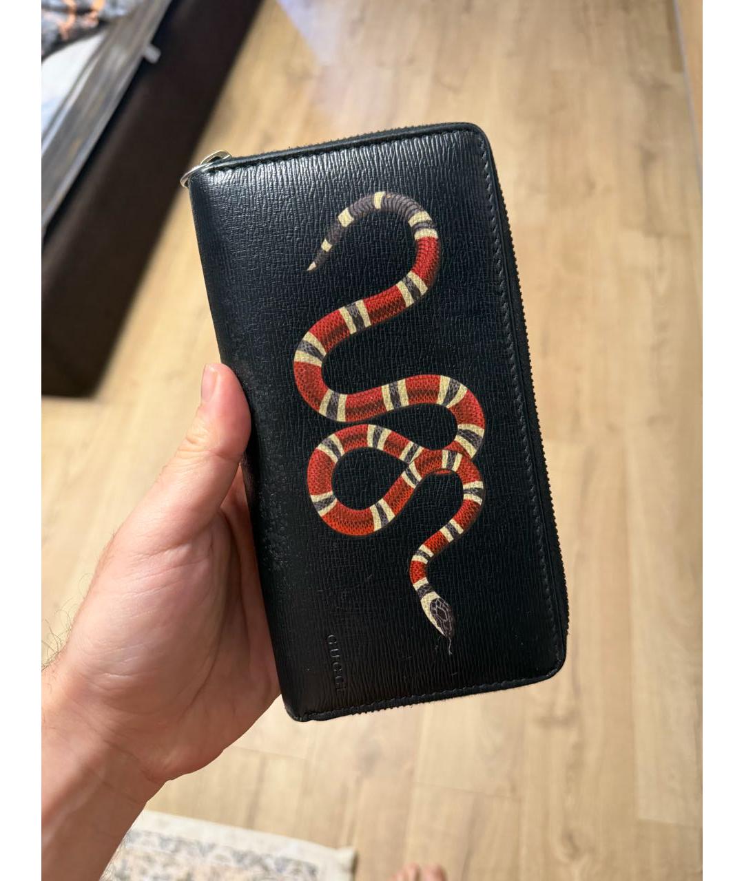 GUCCI Черный кожаный кошелек, фото 6