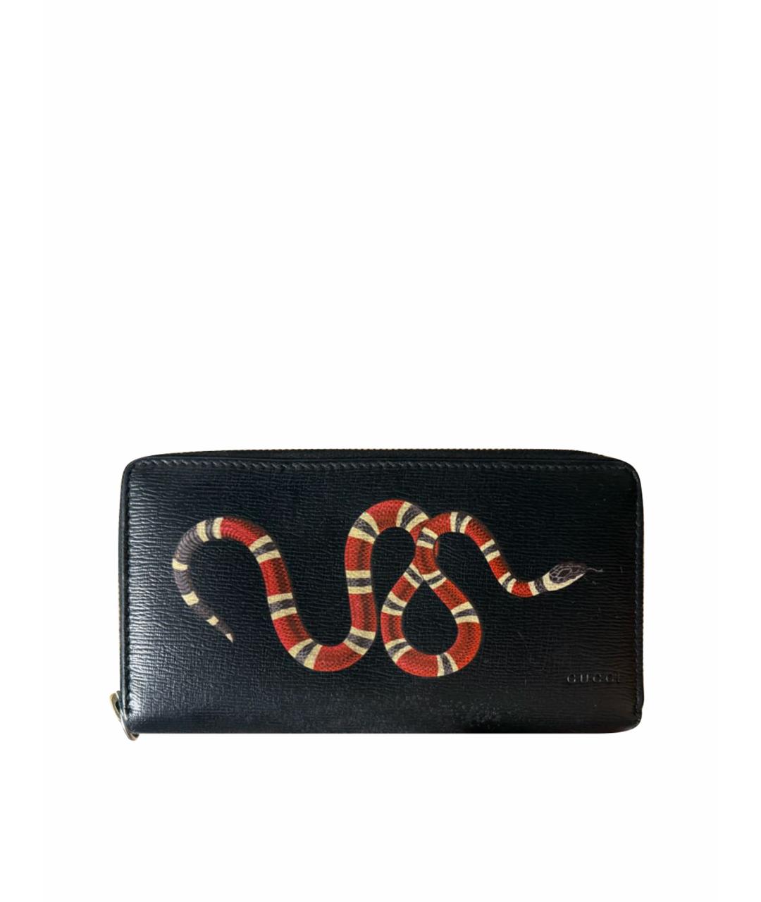 GUCCI Черный кожаный кошелек, фото 1