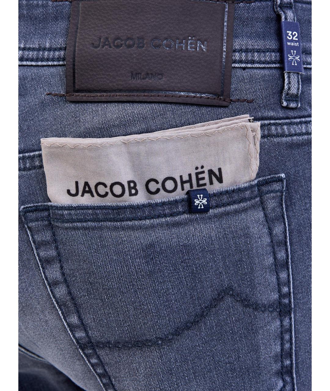 JACOB COHEN Серые хлопковые прямые джинсы, фото 5