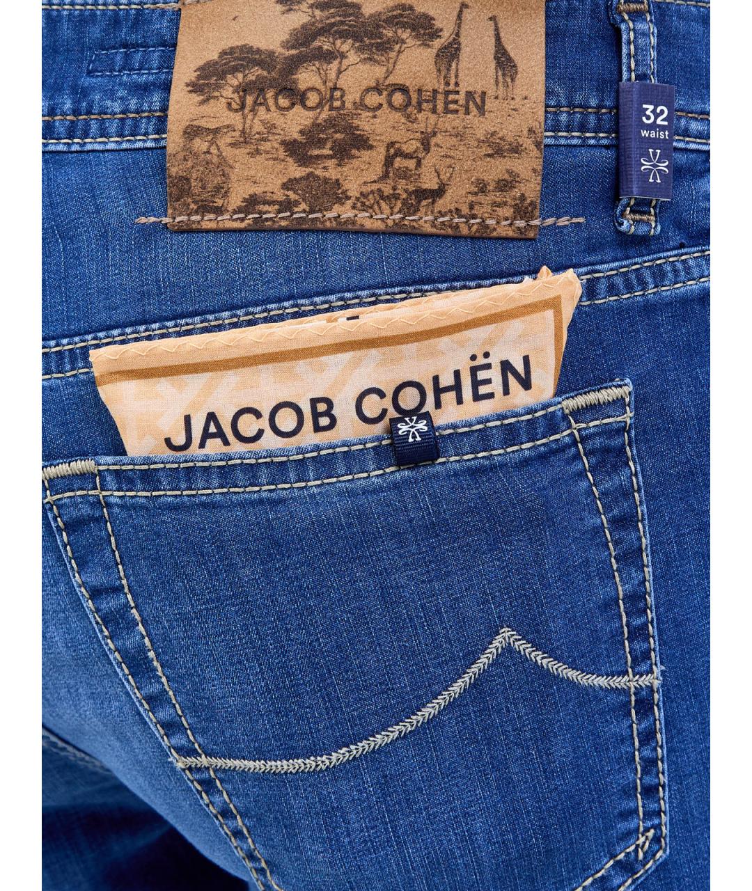 JACOB COHEN Синие хлопковые прямые джинсы, фото 5