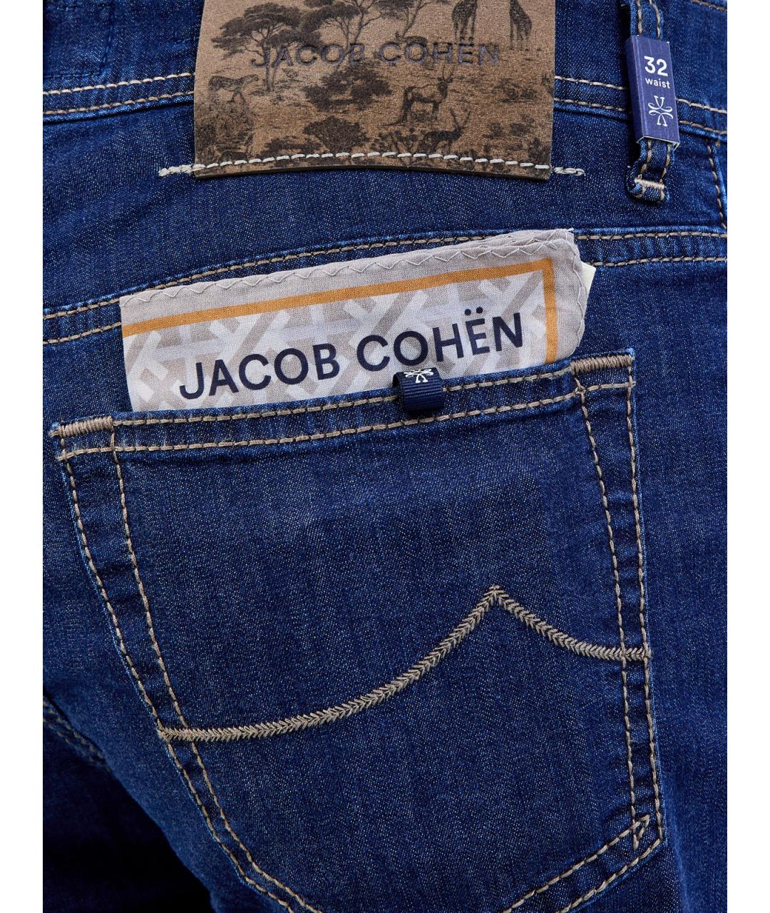 JACOB COHEN Синие хлопковые прямые джинсы, фото 5
