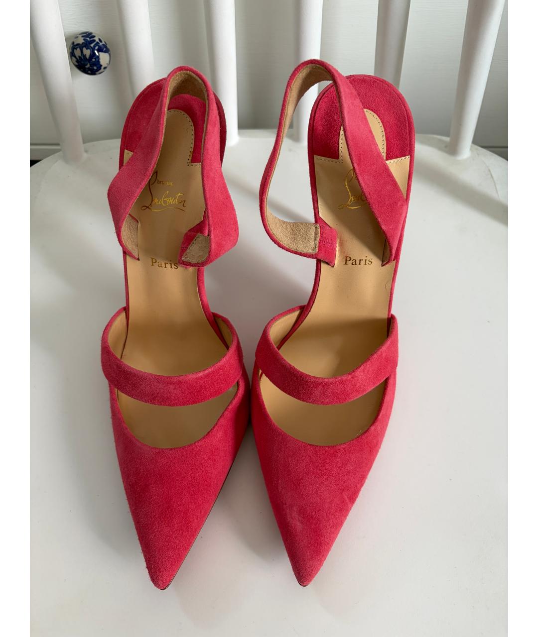 CHRISTIAN LOUBOUTIN Розовые замшевые туфли, фото 4