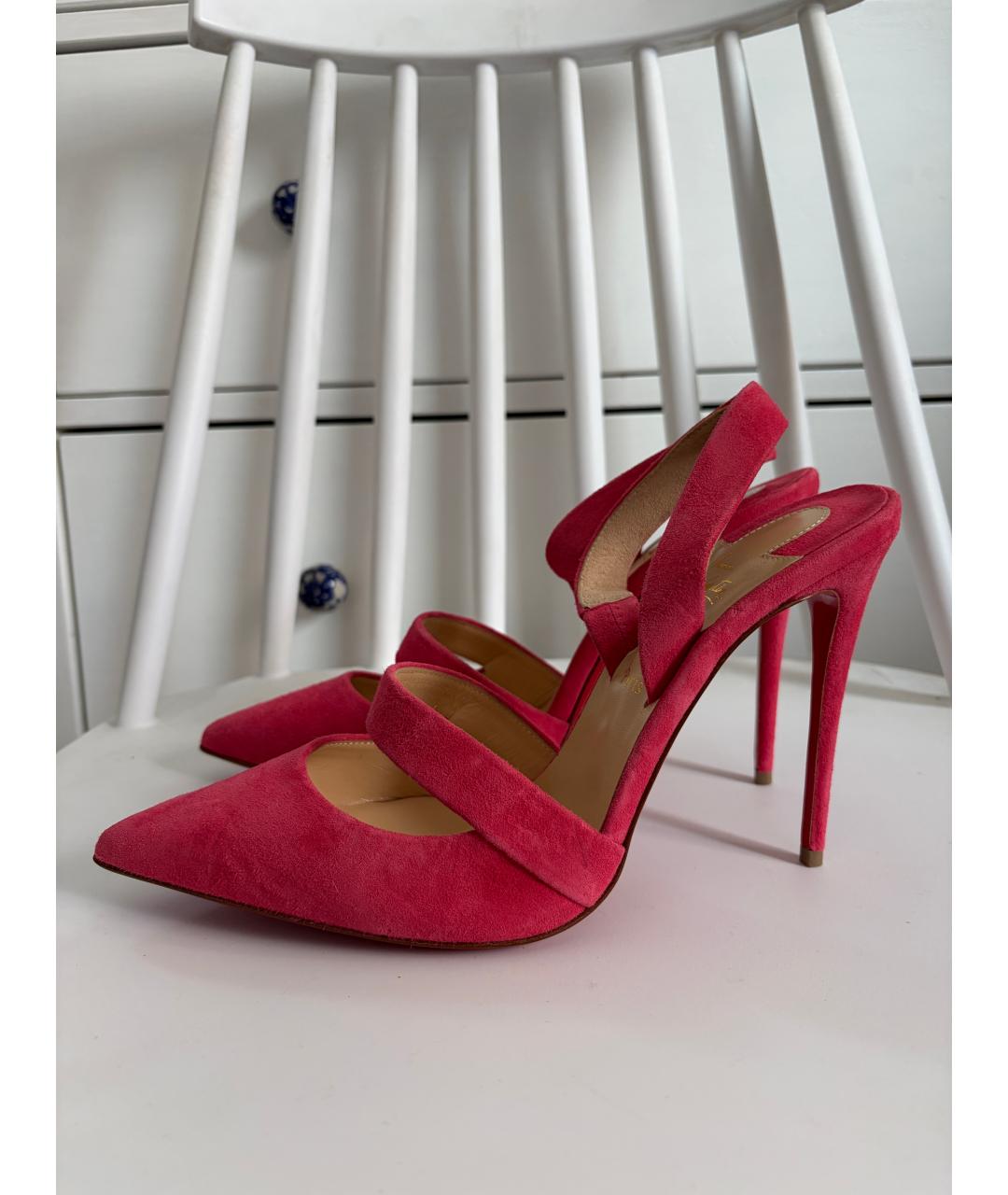 CHRISTIAN LOUBOUTIN Розовые замшевые туфли, фото 5